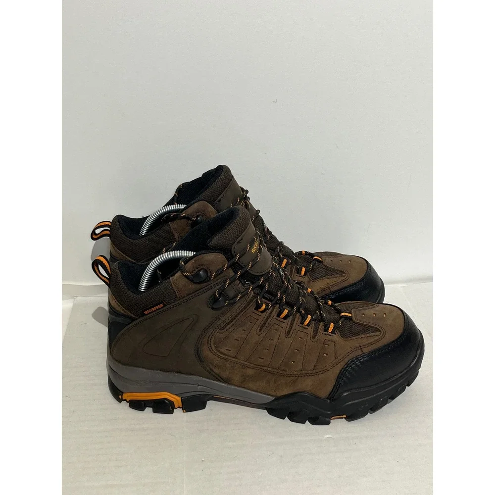 Skechers Work Relaxed Fit Selmen Enid Mens Steel Toe Waterproof Boots Brown 12